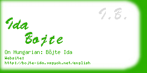 ida bojte business card